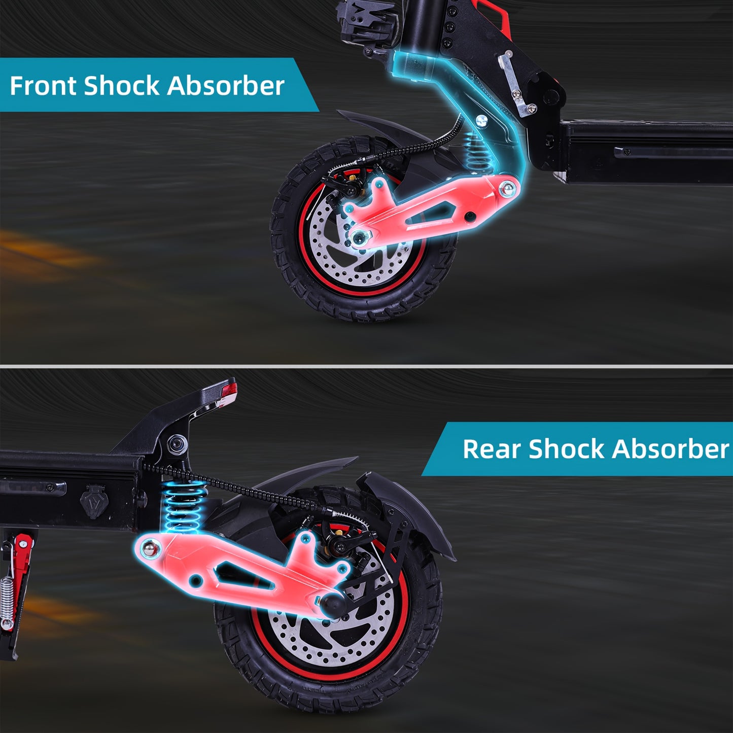 Folding Electric Scooter for Adults with 10" Off-Road Tires, Long-Range 48V18Ah Battery, Dual Braking & Shock Absorption, Supports 264.55LB Load, Portable Mobility, Urban Commuting, Sleek Mobility, Compact Design, Highperform