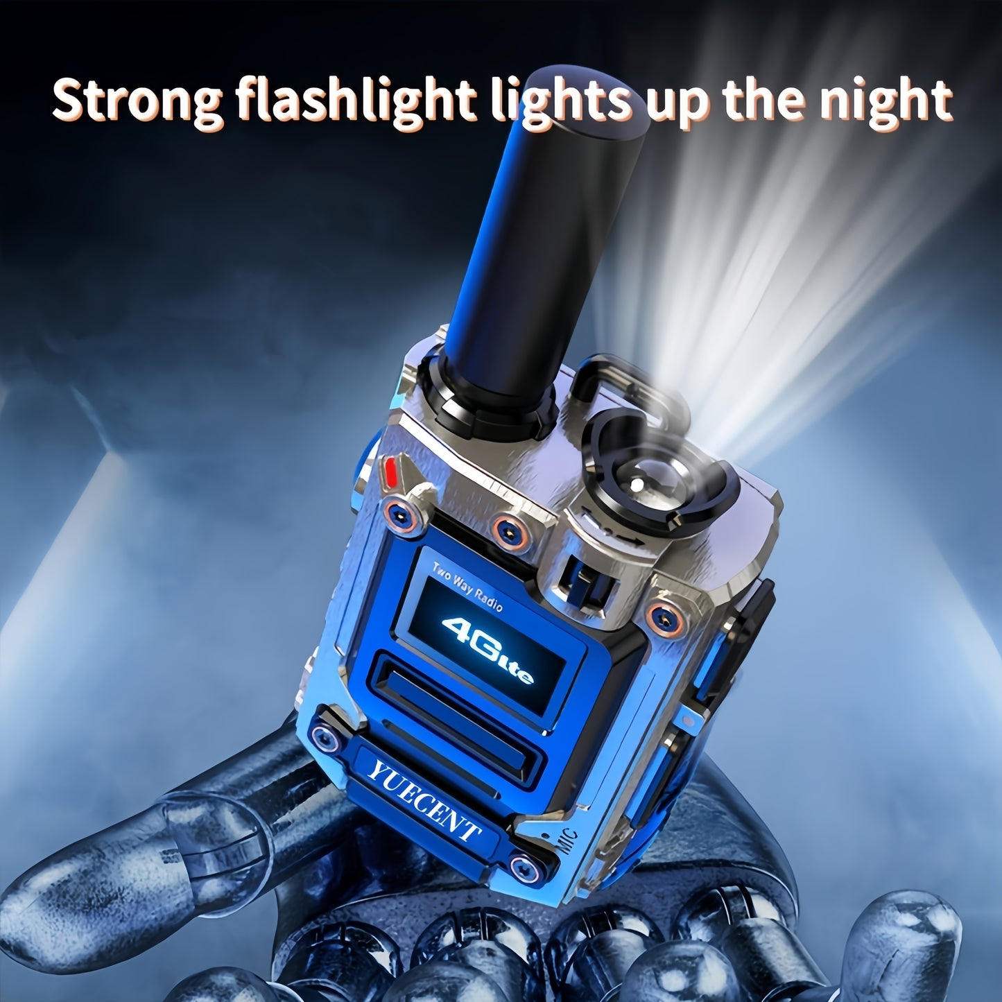 YUECENT 4G PTT PoC Smart Walkie-Talkie - -Controlled Two-Way Radio with One-Click Group Calling, Nationwide Coverage, Compatible with /, - (No SIM/E-SIM) for Hunting, Camping, Outdoor Teams & Large
