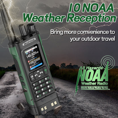 BAOFENG UV-32 Long Range Walkie Talkie, Dual-Purpose Radio GPS 10W Long Range Handheld NOAA Weather Receiver Rechargeable Dual-Purpose Radio with GPS, AM, Copy Frequency, USB-C Rechargeable Battery for Camping and Hiking, Two