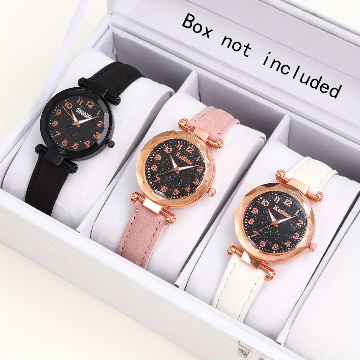 2/ 3pcs/ set Women Watch Set, PU Leather Simple Quartz Watch, Rectangle Fashion Dial, Gift for Women