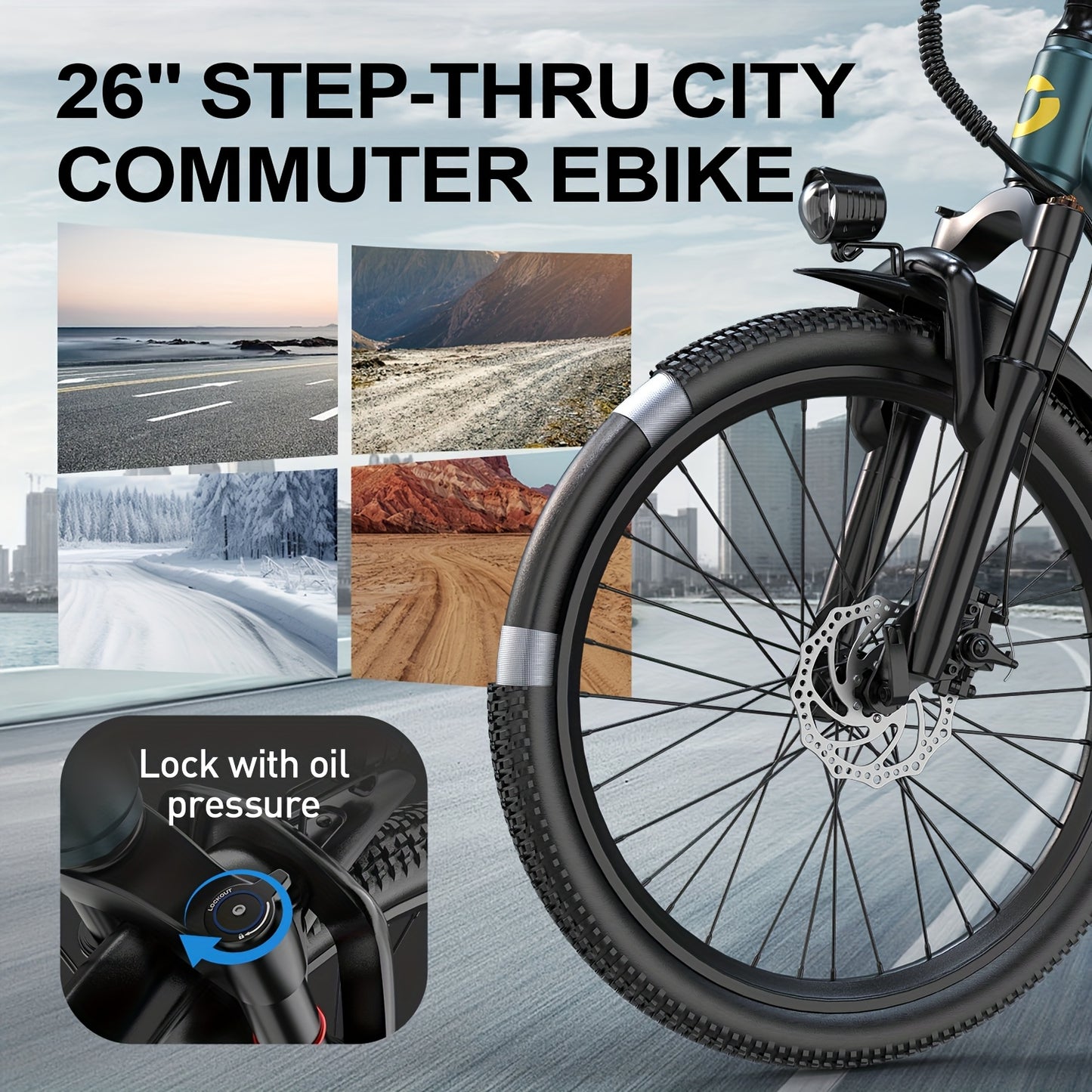Aairsk Electric Bike 26inch, 25Mph Speed & Peak 748W Motor, 40 Miles Range &13Ah/10Ah Removable Battery, 21-Speed & Dual Suspension, Adult Teen Ebike Electric Mountain Bike, Electric Bike for Women, Electric Bikes for Men, Da