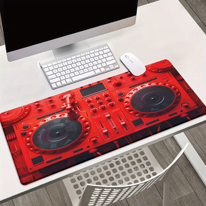 1pc Red DJ Equipment Pad for Desk, Gaming, Office Decor, Non-Slip Rubber Base, XXL Computer Mouse Pad, Multi Functional Mouse Pad for Office, Large Mousepad XXL Mouse Pad.