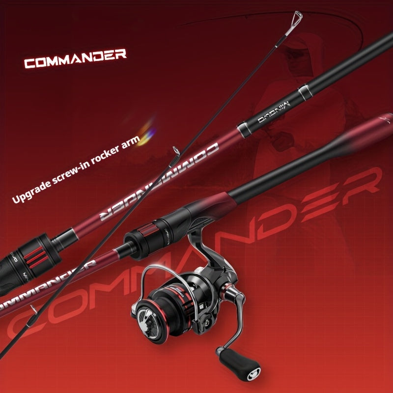 Commander Ambidextrous Carbon Fiber Baitcast Fishing Rod and Reel Combo, Extra Light Medium Fast Action, Ideal for Easter, Independence Day, Christmas, New Year, Grandparents Day Gifts