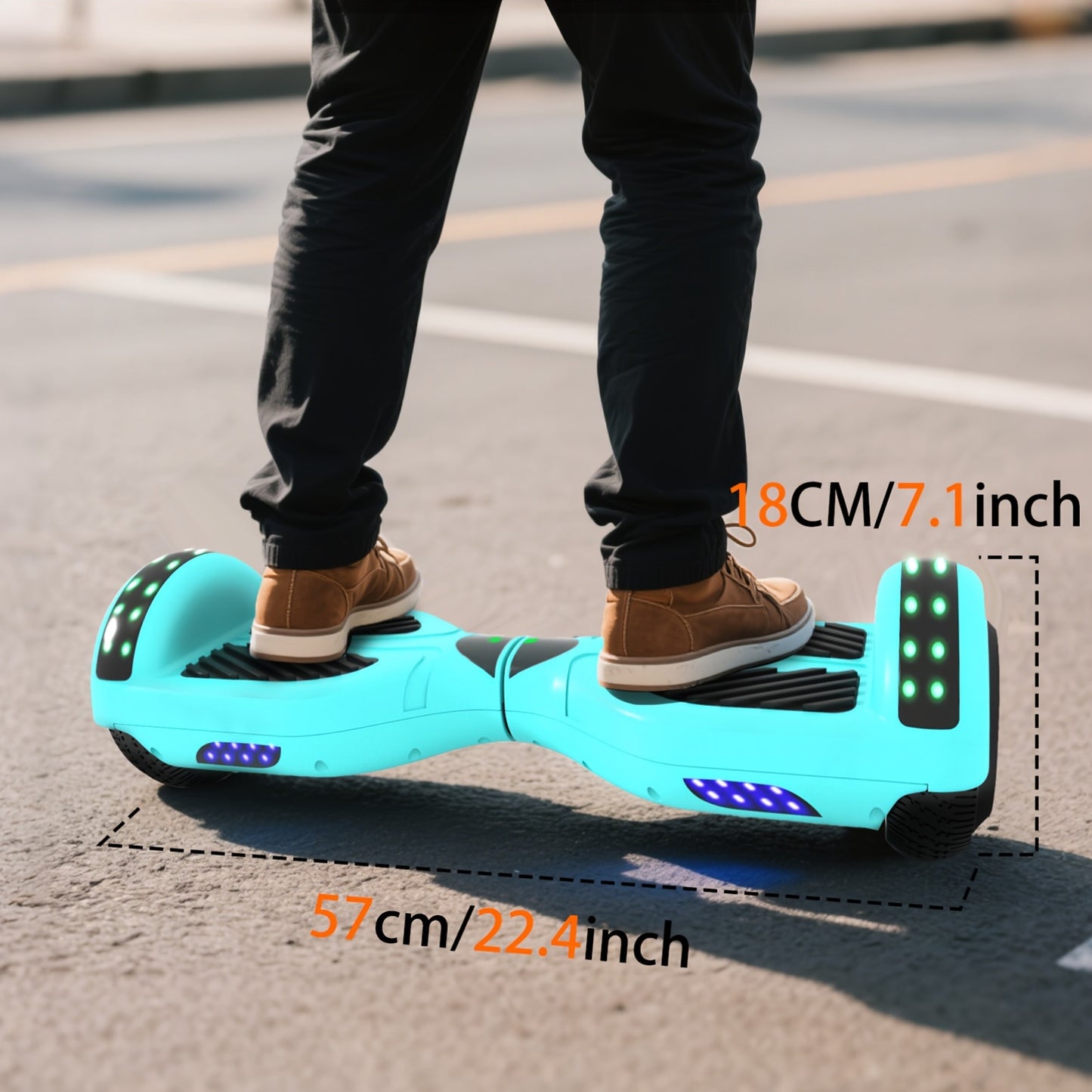 300W 7.5MPH Hoverboard for Kids, 7.5 Mile Range, 3H Charge, 6.5" Wheels, Bluetooth & Corlorful LED Lights, Ideal Gifts for Kids Boys & Girls-Thanksgiving Gifts Christmas Gifts, P6 Green