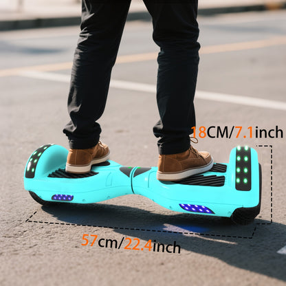 300W 7.5MPH Hoverboard for Kids, 7.5 Mile Range, 3H Charge, 6.5" Wheels, Bluetooth & Corlorful LED Lights, Ideal Gifts for Kids Boys & Girls-Thanksgiving Gifts Christmas Gifts, P6 Green