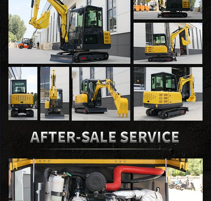 Heavy-Duty 3.5 Ton Mini Excavator with 25 HP Kubota Diesel Engine - Hydraulic Crawler Digger, Pilot Controls, Telescopic Boom & Side Swing, Air Conditioned Cab, Thumb Clamp - Professional Construction, Farm, Landscaping, Digg