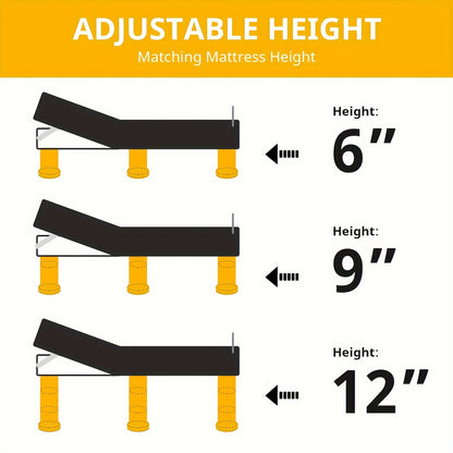 SmileBack Adjustable Bed Frame With Wireless Remote, Electric Bed Frame, Head And Foot Incline, Adjustable Leg Heights Bed Base