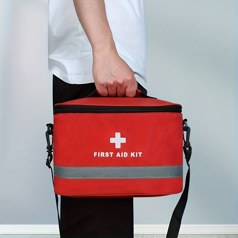 Large Family First Aid Kit - Can hold 300pcs of comprehensive emergency medical supplies, suitable for home, camping, outdoor, car, travel, work, and school survival. (Empty bag)