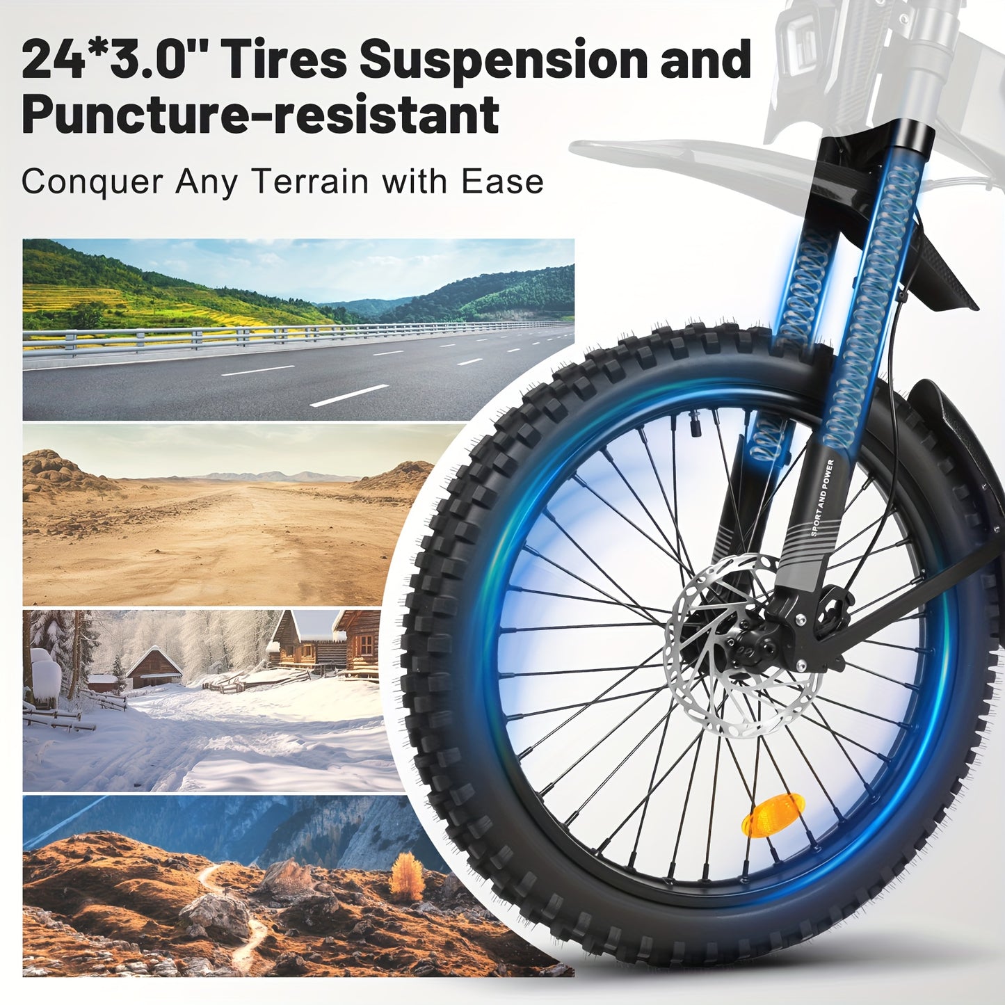 Adult Electric Bike with 48V 30AH Removable Battery - 80-Mile Range, 19MPH High-Speed, 4-Mode (Pedal, Bike, Walking, Throttle) - Heavy-Duty Alloy Steel Frame, Disc Brakes, 500W-740W Motor - Men & Women's All-Terrain E-Bike fo