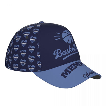 Memphis Baseketball Baseball Cap Adjustable City Print Snapback Hat Game Day