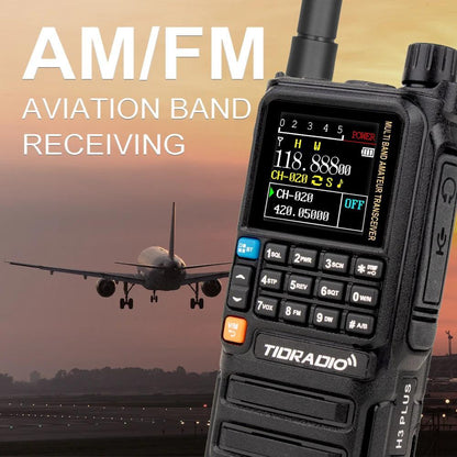 TIDRADIO H3 PLUS | Ham Radio Multi-Band Two-Way Radios with AM/ FM & Wireless Headset Compatibility | 5000km Long Range Walkie Talkies for Camping & Emergency