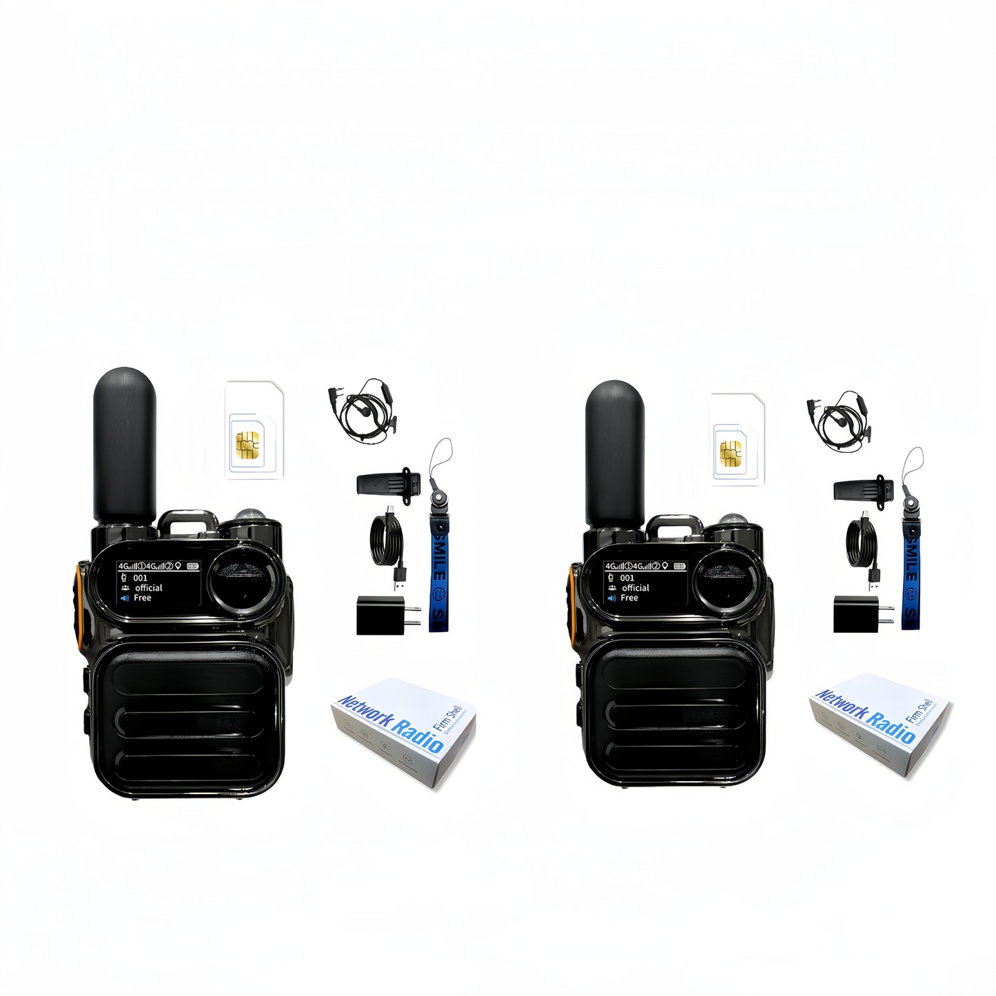 Global POC 10000 Miles Walkie-Talkies Ultra Long Distance International Intercom Unlimited Range PTT Walkie Talkie Multi- Functional Two Way Radios 2 Radios 2 Cards 2 Headphones Set
