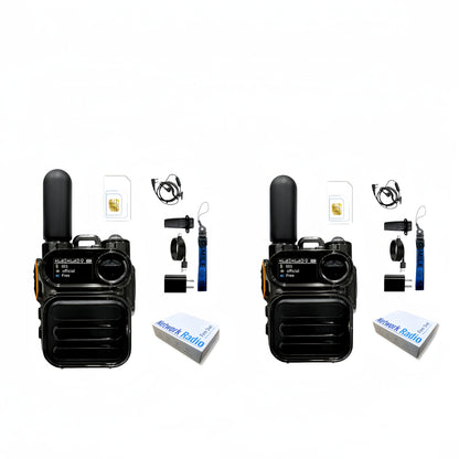 Global POC 10000 Miles Walkie-Talkies Ultra Long Distance International Intercom Unlimited Range PTT Walkie Talkie Multi- Functional Two Way Radios 2 Radios 2 Cards 2 Headphones Set
