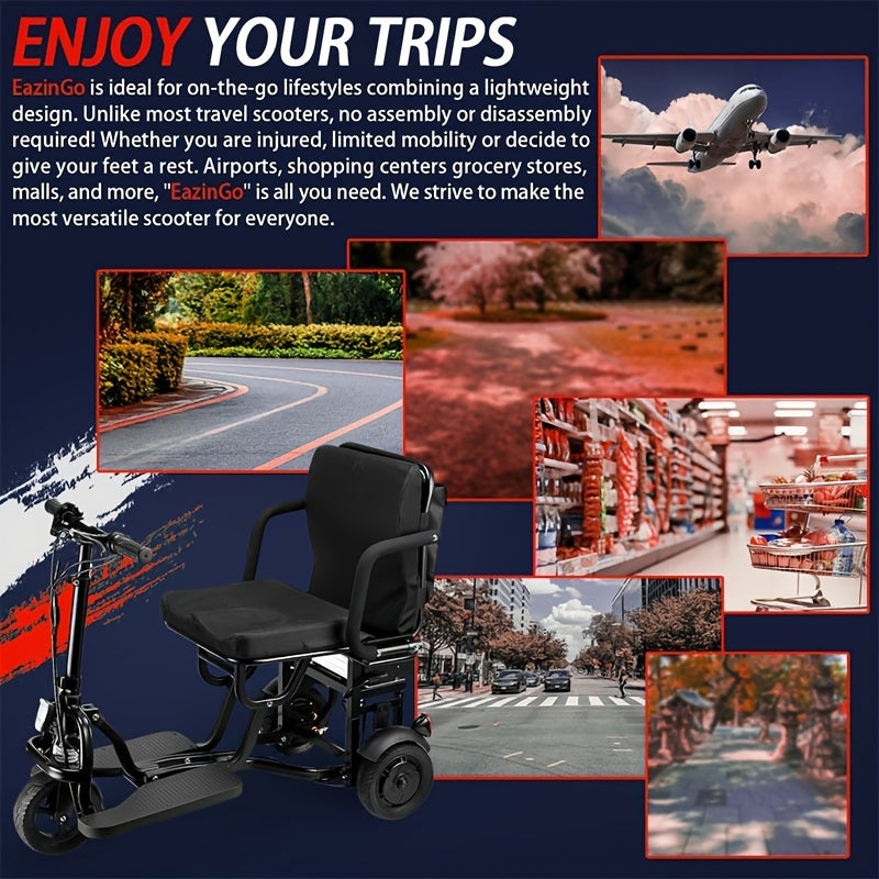 High-Quality Commute, Easy-Fold Electric Tricycle for Adults - No Assembly Required, Lightweight 45lbs, 20 Mile Range with Basket Included, WISGING