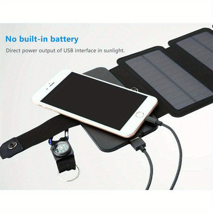1pc Portable Solar Panel Outdoor travel USB power charger for emergency charging of cell phones, laptops, tablets, fans, flashlights - Solar powered, no batteries needed, Solar Panel With Battery, Portable Power Station With