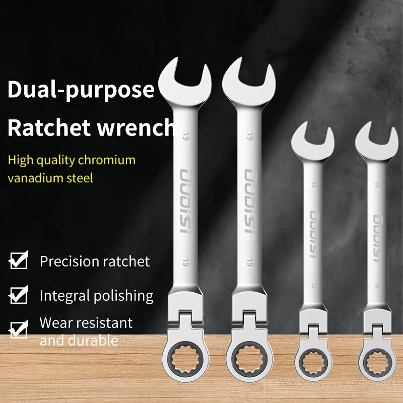 6-14pcs Professional Adjustable Ratchet Wrench Set With Storage Bag -6-24mm Durable CR-V Telescopic Head Socket Wrench Set, Suitable For Automobile, Home And Bicycle Maintenance-compact Heavy Machinery Tools.