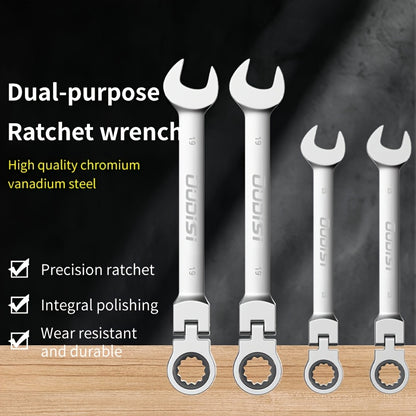 6-14pcs Professional Adjustable Ratchet Wrench Set With Storage Bag -6-24mm Durable CR-V Telescopic Head Socket Wrench Set, Suitable For Automobile, Home And Bicycle Maintenance-compact Heavy Machinery Tools.