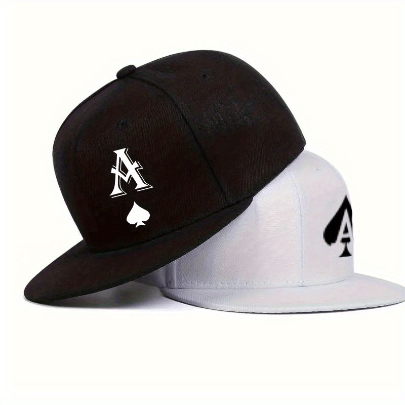 2D Flat - 2pcs A Letter Combination Style Unisex Fashion Hip-Hop Baseball Cap, Adjustable Size, Simple Casual Urban Style, Flat Brim Hat, Suitable for All Seasons, Unique Style