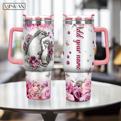 1pc Customized Name Stainless Steel Tumbler | 20oz/22oz/40oz Insulated Water with Lid, Reusable, Round Shape, 304 Stainless Steel, Ideal for Easter, Thanksgiving, Father'S Day, Mother'S Day, Graduation, White Diamond Butterfl