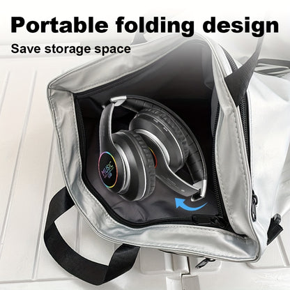 Wireless Noise Cancelling Headphones, Wireless Earbuds with Deep Bass, Lightweight Foldable Headphones with Built-in Microphone, for Work Laptops, Mobile Phones, On-head Gaming Headphones, Compatible with Android/iOS, Father'