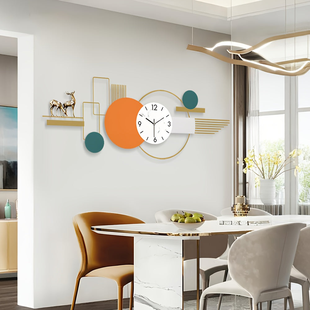 Modern Wall Clock Large Metal Decorative Clock 43.3 Inche 3D Modern Creative Wall, Clocks Big Art Design Silent Wall Clocks for Living Room DecorEntryway/Bedroom/Offic