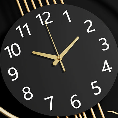 Large Silent Wall Clock with Quartz Movement - Nautical Theme, Wood & Metal Retro Modern Design, Digital Display, Auto-Off, AA Battery Operated (Not Included), Ideal for Living Room, Kitchen, Office Decor, Clock Wall Decor, M