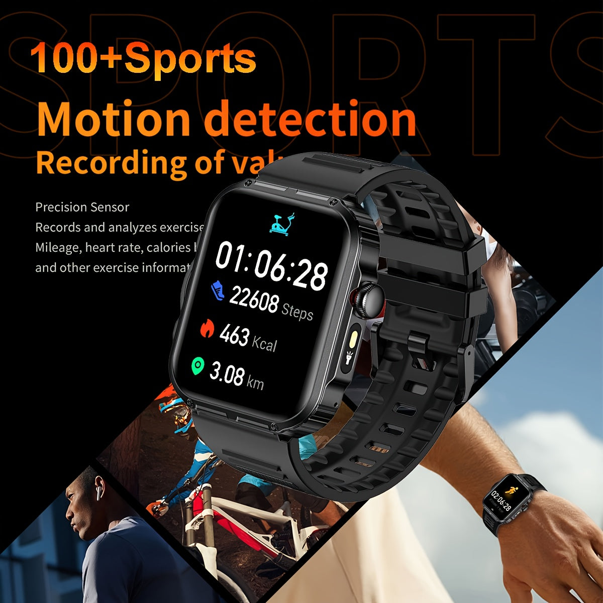 COIUSOR Smartwatch 2, 02" HD Display, Wireless 5, 3, IPX7, Multi-Mode Fitness Tracker with Real-Time Notifications, Sitz Alarm, Water Reminder, 240P Resolution, Built-in Flashlight & Voice Assistant - USB Rechargeable, Batter