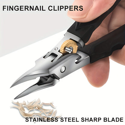 Ultra sharp nail clippers, stainless steel internal nail clippers, inclined curved blade toe nail clippers, suitable for thick and hard nails and internal toenails, angled nail clippers, suitable for the elderly, men, and wom