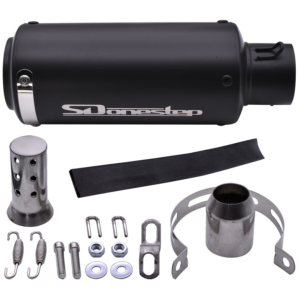 SDonestep 51mm 2" Universal Motorcycle Exhaust Muffler Pipe Tail Tips Stainless Steel, Motorcycle Upgrade, Modification, Muffler, Sleek Exhaust, Sturdy Construction, Highquality Steel, Exhaust, Exhaust System, Racers, Enthusi