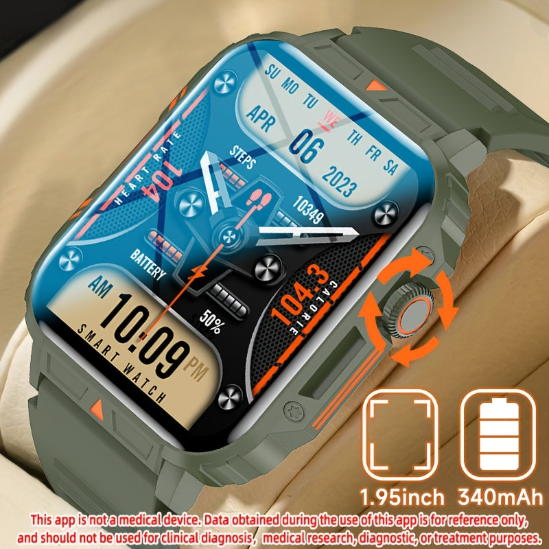 [SENBONO Smart Watch] SENBONO Smart Watch, 1.95 Inch TFT Screen, 240x296 Resolution, Wireless Call, Step Counter, Calories, Distance Fitness Tracker, Weather, Information Push, Alarm, DIY Watch Face, Rechargeable 340mAh Lithi