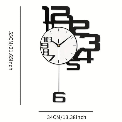 1pc Modern Minimalist Creative Metal Wall Clock, Silent Non-Ticking, Irregular Shape, Digital Display, AA Battery Powered, with No Battery Included, for Living Room, Kitchen, Bedroom, Dining Room, and Office Decor, Ideal for