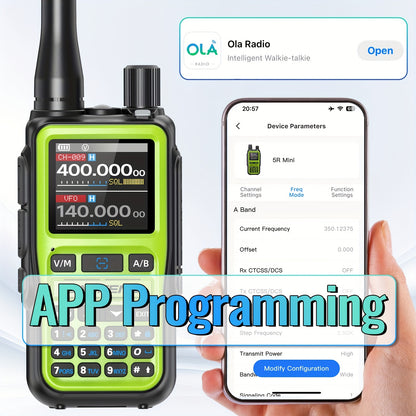 2-Pack Baofeng UV-5R Mini Ham Radio Two-Way Walkie Talkies with NOAA Weather Alerts, Dual PTT, APP Programming & Frequency Copy (999 CH) | USB-C Charging, VHF/VHF/UHF for Hunting, Survival, Skiing, for, Camping, Emergency - C
