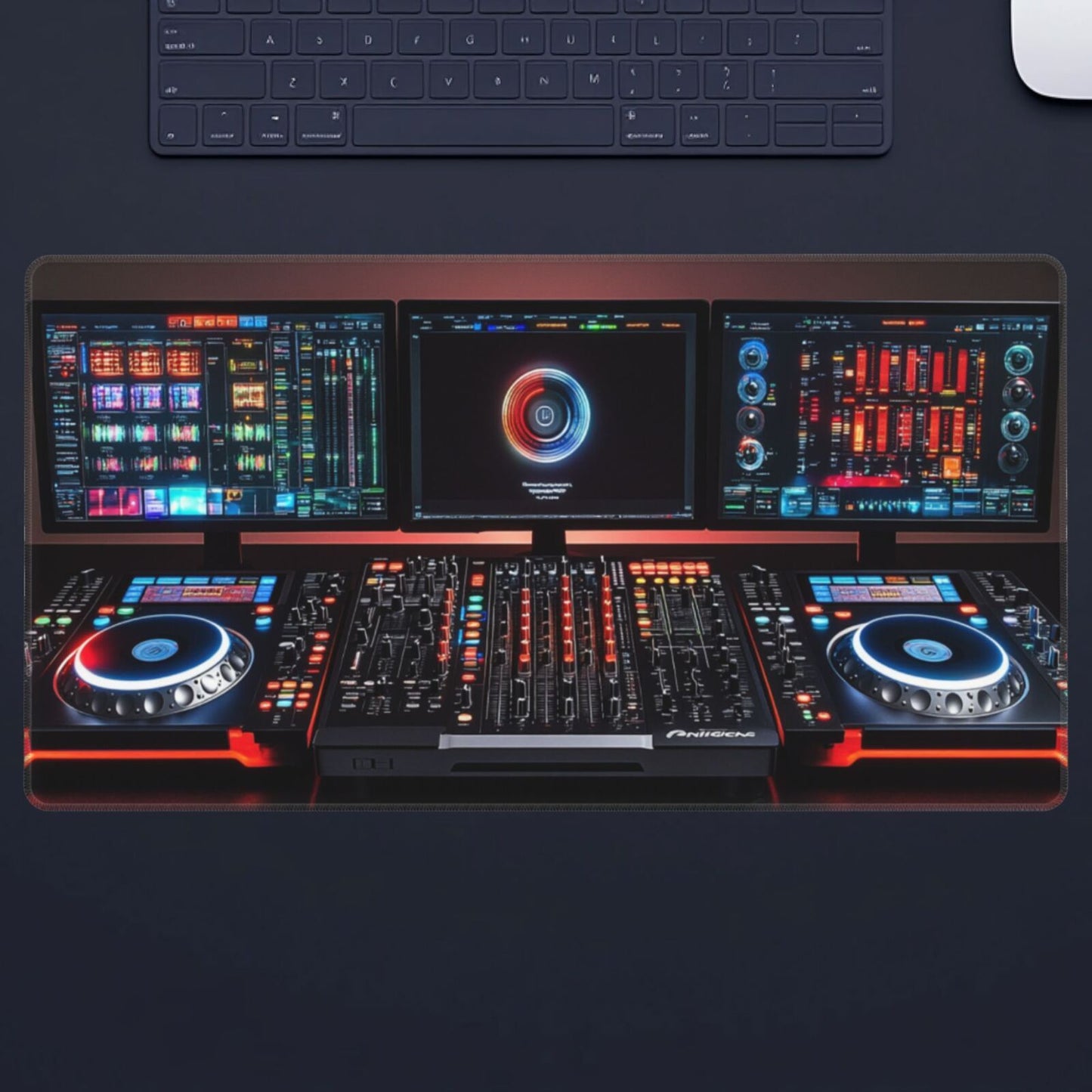 Pro DJ Mouse Pad, Designed Like Traktor Kontrol S4 MK3 - Illuminated Buttons, Jog Wheels, And Digital Display | Washable Non-Slip Rubber Base | Perfect for Music Production And Home Studios, DJ Accessories