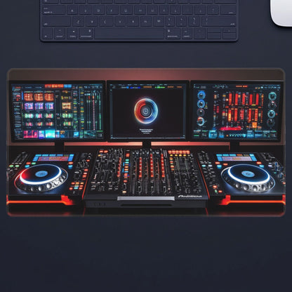 Pro DJ Mouse Pad | Designed Like Traktor Kontrol S4 MK3 - Illuminated Buttons, Jog Wheels, Digital Display | Washable Non-Slip Rubber Base | Perfect for Music Production and Home Studios, DJ Accessories