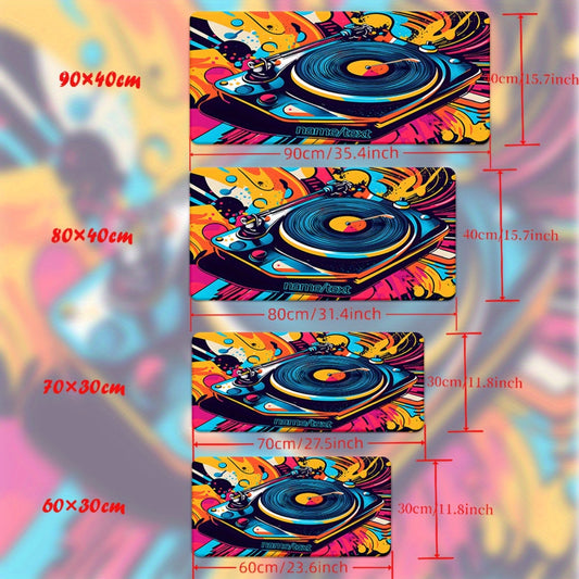 1pc Customizable Turntable Mouse Pad - Vibrant Colorful Design, Non-Slip Rubber Base, XXL Size for Gaming & Office Desk Decor, Multi-Functional Computer Mouse Pad with Personalized Name/Text Option, Mouse Pads for Desk, Dj Mo