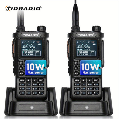TIDRADIO H8 10Watt Long Range Walkie Talkies - Portable, UHF Two Way Radio with Flashlight for Adults & Outdoor Enthusiasts