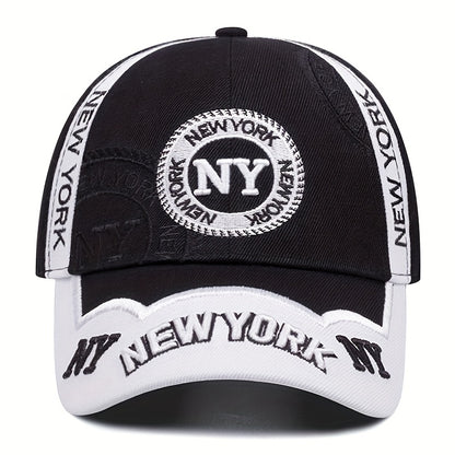 2pcs One Hat Plus One Necklace Men's Outdoor Full-Print Tactical Camouflage NY Pattern Baseball Cap and Faith Bar Pendant, Suitable for Climbing, Cycling Accessories, Christmas Party