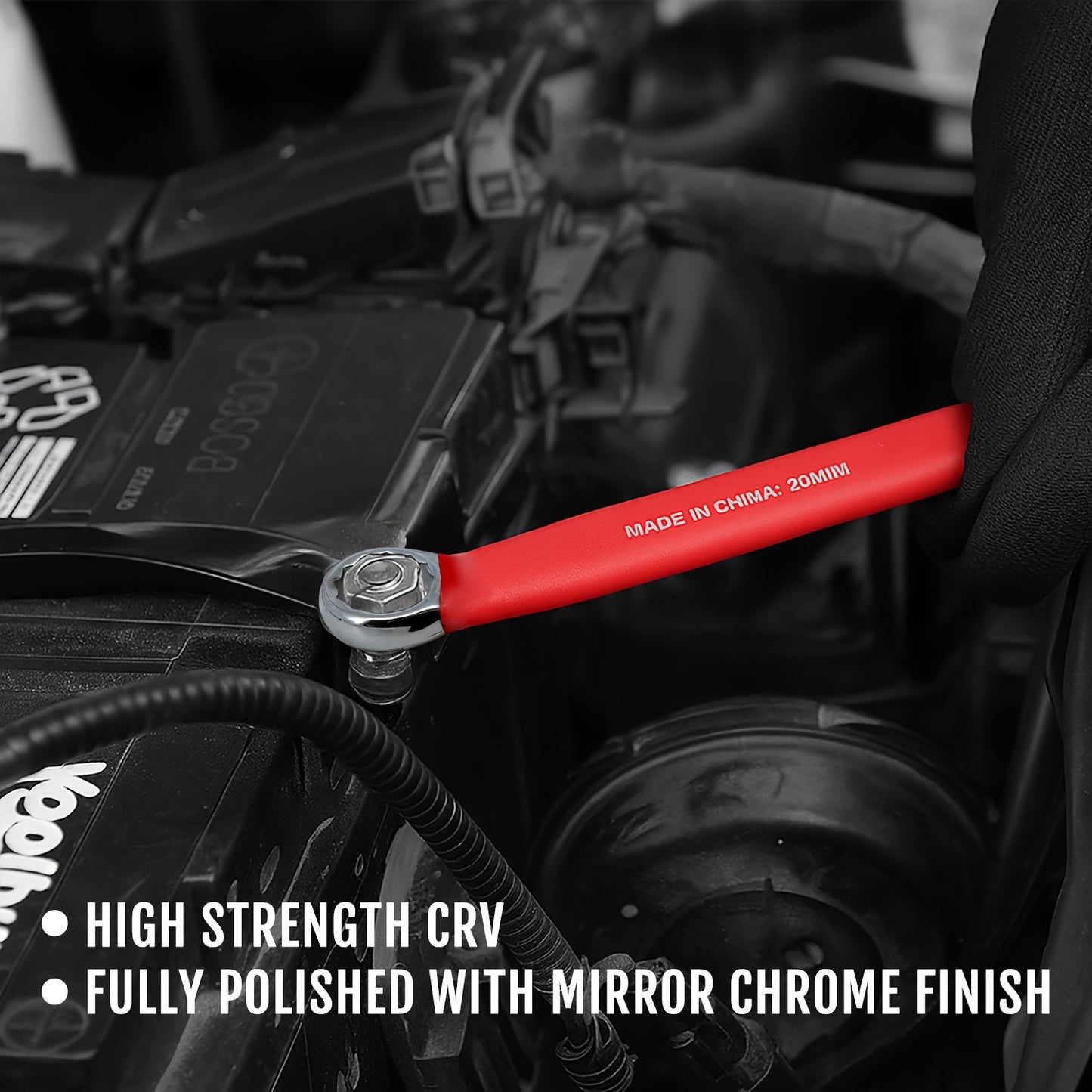 12pcs Heavy-Duty Chrome Vanadium Steel Two-Way Wrench Tool Set with Red Canvas Bag - 6mm-17mm Metric Sizes, 12-Point Box End & Open-End Wrenches, Non-slip Grip Handles For Automotive, for bicycle, Home Repair - Durable Metal