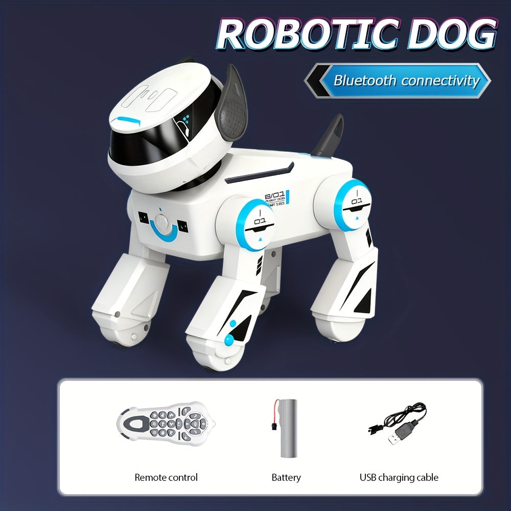 2.4Ghz RC Robot Dog with 2D/3D Acrobatics, Music & Dance, Intelligent Programming, USB Rechargeable Battery, Remote Control, for Boys & Girls, Ages 6 & Up