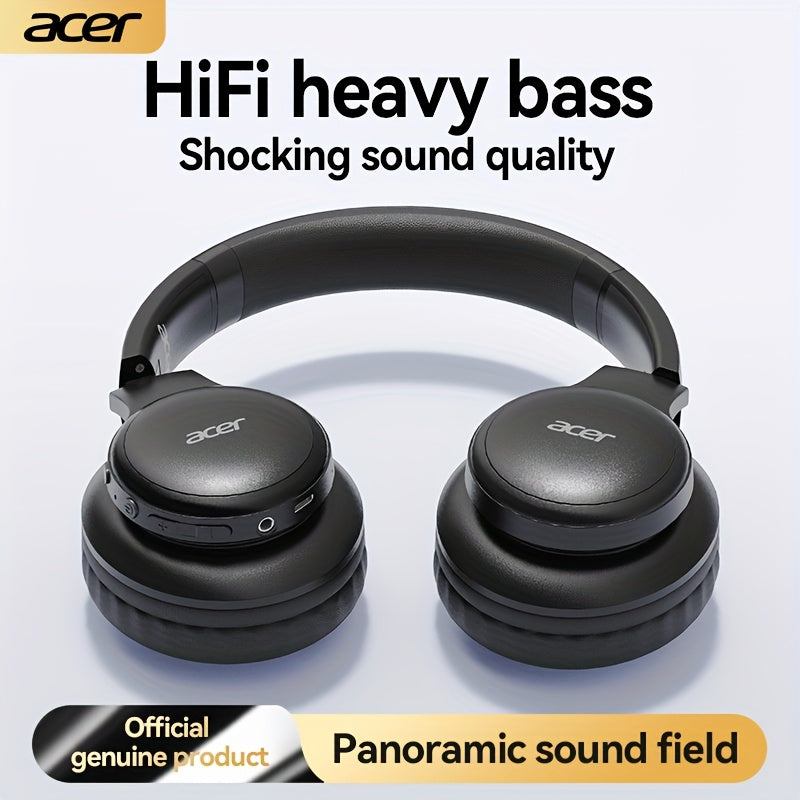 [Hi-Fi Acer Headphones] Acer OHR559 Over-Ear Headphones | Hi-Fi Heavy Bass, 60h Ultra-Long Battery Life, Wireless & Wired Dual Mode, Low-Latency Gaming, Extra-Large Diaphragm, Comfortable Fit