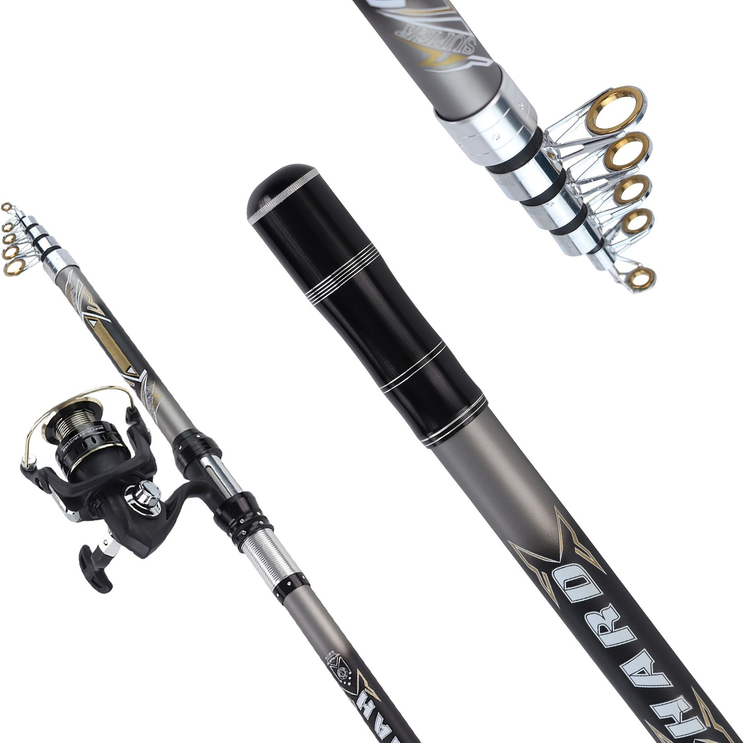 MINGWO's new rock fishing rod telescopic long throw rod throwing rod combination set, straight handle rod spinning wheel two-piece set, lure fishing wheel rotating reel, fishing line wheel bait reel, universal seawater corros