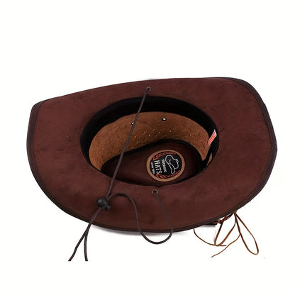 DIY New Spring And Summer Big Brim Sunshade Cowboy Hat Sunscreen Beach Hat Outdoor Leisure Riding Hat Mongolian Hat