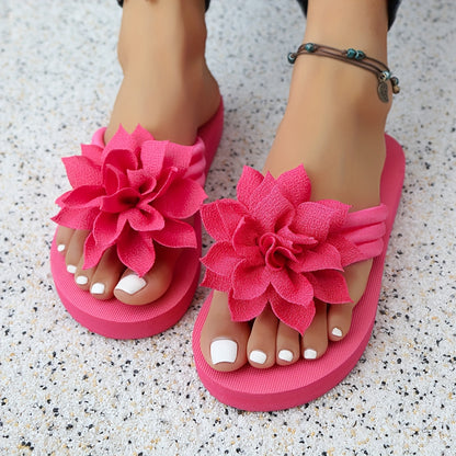Women'S Plus-Size Floral Slip-Ons - Breathable Fabric with a Pink Flower Design, Comfortable Flat Soles Suitable for Indoor And Outdoor Walking, Home, And Casual Wear.