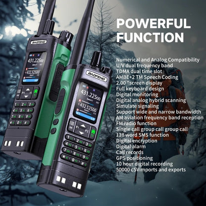 BAOFENG UV-32 Long Range Walkie Talkie, Dual-Purpose Radio GPS 10W Long Range Handheld NOAA Weather Receiver Rechargeable Dual-Purpose Radio with GPS, AM, Copy Frequency, USB-C Rechargeable Battery for Camping and Hiking, Two