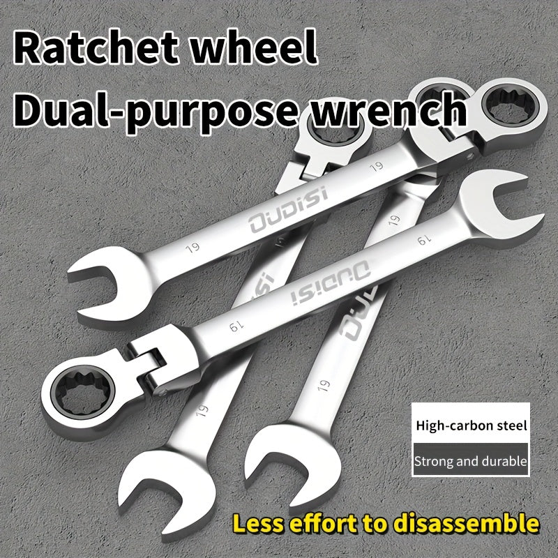 6-14pcs Professional Adjustable Ratchet Wrench Set With Storage Bag -6-24mm Durable CR-V Telescopic Head Socket Wrench Set, Suitable For Automobile, Home And Bicycle Maintenance-compact Heavy Machinery Tools.