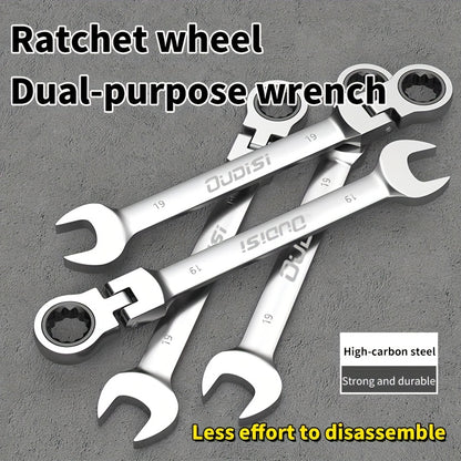 6-14pcs Professional Adjustable Ratchet Wrench Set With Storage Bag -6-24mm Durable CR-V Telescopic Head Socket Wrench Set, Suitable For Automobile, Home And Bicycle Maintenance-compact Heavy Machinery Tools.