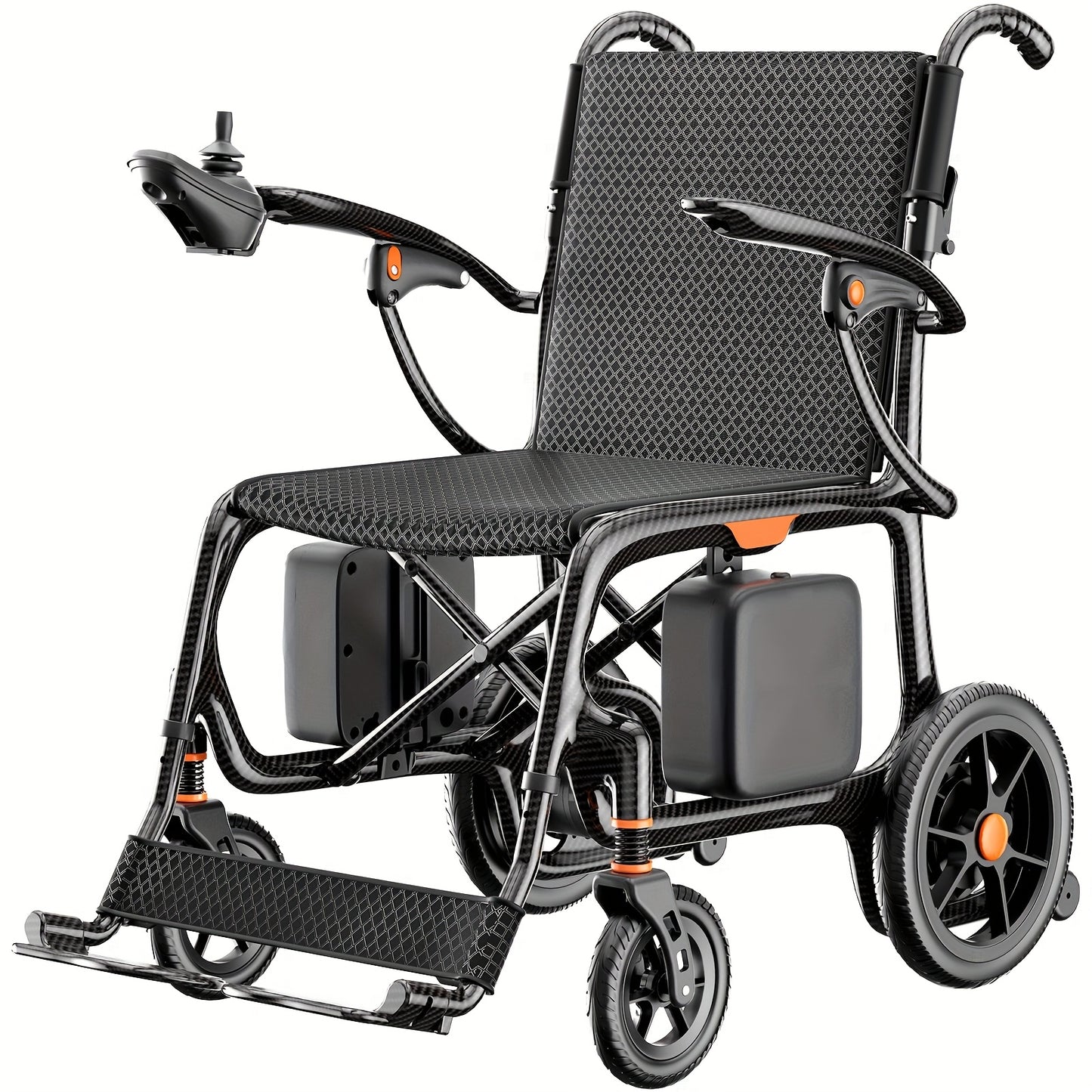 28 Miles Range 28lbs Ultra-Light Carbon Fiber Electric Wheelchair No Assembly Foldable Dual Battery All-Terrain Air Travel Safe