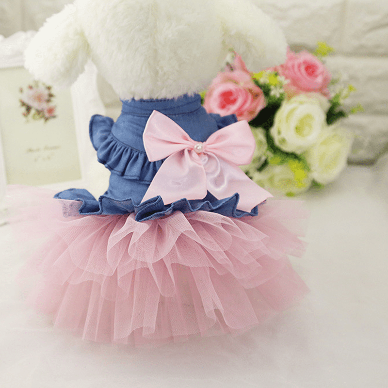 Cute Dog Dress with Mesh Design