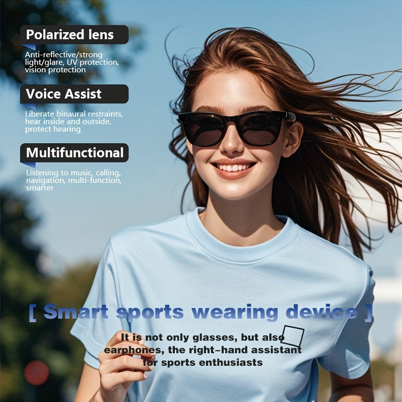 Smart Glasses with Magnetic Frame, 3 Lens Colors, Built-in Microphone, HD Calling, HiFi Music, Touchpad Control, TWS Technology, Compatible with iPhone/ Android, AI Voice Assistant, USB Charging, Non-Waterproof, Ideal for Out