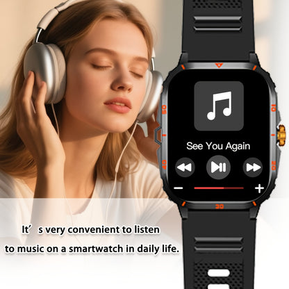 ERUN Smart Watch for Men & Women - 2.01" HD Display, Wireless, Call/Text Alerts, Music Control, Camera Remote, LED Light, Alarm Clock, Calculator, Multiple Sports Modes, Compatible with for iphone & Android, Black Sporty Desi
